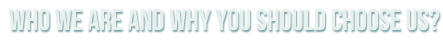 who we are and why you should choose us